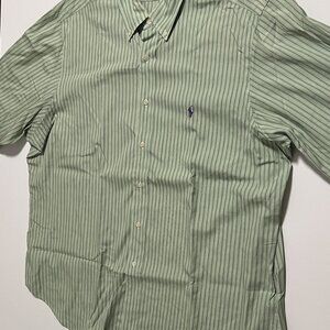 Ralph Lauren Shirt Vintage Classic Fit Stripes Button Down Green Men's size XL